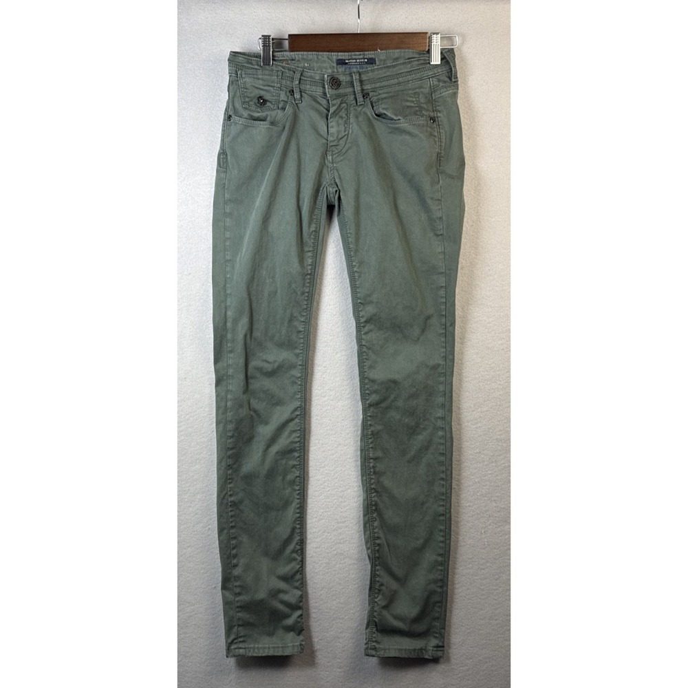 Maison Scotch Parisienne Skinny Pants Olive Green Amsterdam Women 26x31 Gorpcore